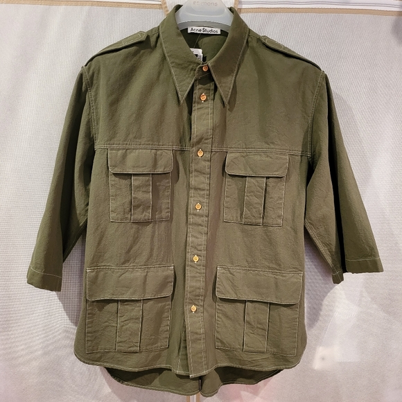 ACNE STUDIOS Cotton Three-Quarter Sleeve Shirt - Picture 4 of 8